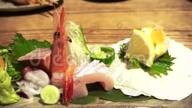 日本传统的各种美食，寿司，黑吉里，集美食刺身剪视频